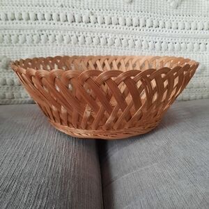 Vintage woven basket plant holder